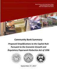 Community Bank Summary: Proposed Simplifications to the Capital Rule Pursuant to the Economic Growth and Regulatory Paperwork Reduction Act of 1996 Cover Image