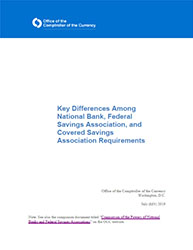 Key Differences Among National Bank, Federal Savings Association, and Covered Savings Association Requirements Cover Image