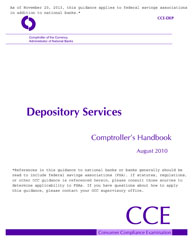 Comptroller's Handbook: Depository Services Cover Image