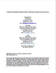 Economic Working Paper Cover Image: A Puzzle in the Relation Between Risk and Pricing of Long-Term Auto Loans