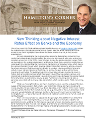 Hamilton's Corner New Thinking about Negative Interest Rates Effect on Banks and the Economy