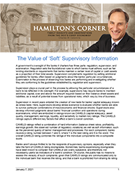 Hamilton's Corner The Value of 'Soft' Supervisory Information cover