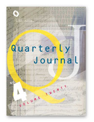 Quarterly Journal Volume 20 No. 4 Cover Image