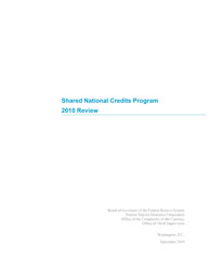 Shared National Credits 2010 Cover Image