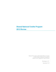 Shared National Credits 2013 Cover Image