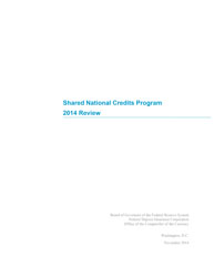 Shared National Credits 2014 Cover Image